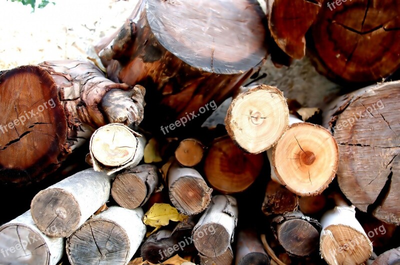 Wood Stack Background Winter Fire