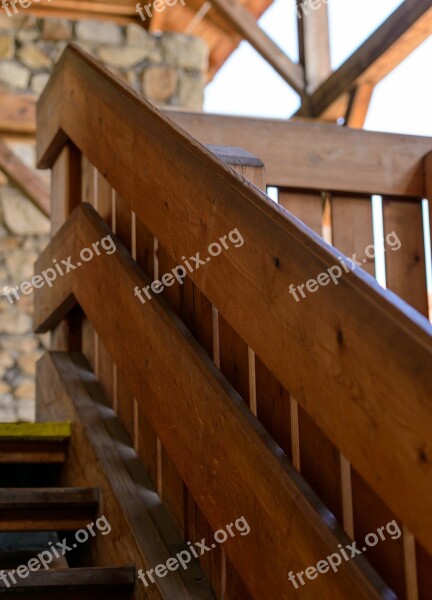 Stairs Wood Wooden Wall Stone Wall