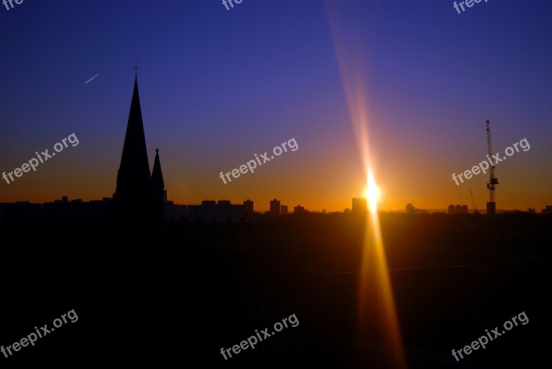 Star Skyline Night Sky Shooting Star Steeple