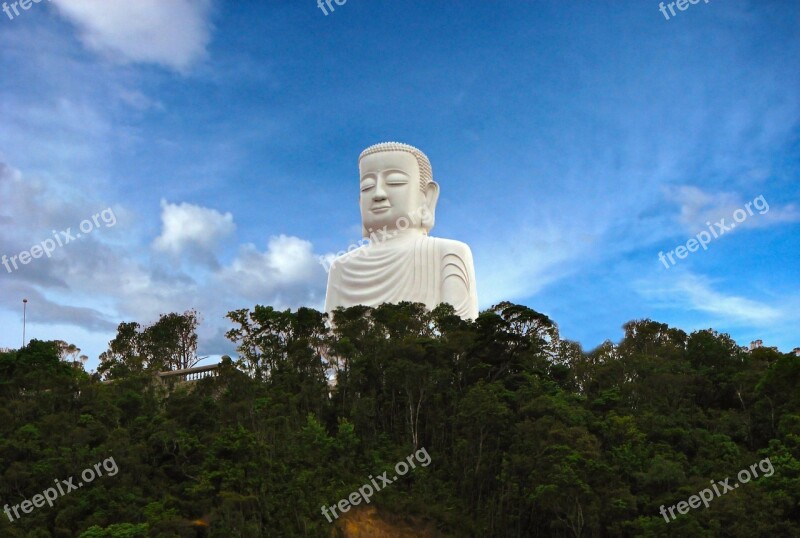 Mountain Vietnam Buddha Statue Peace