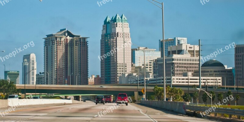 Buildings City Cityscape Florida Highway