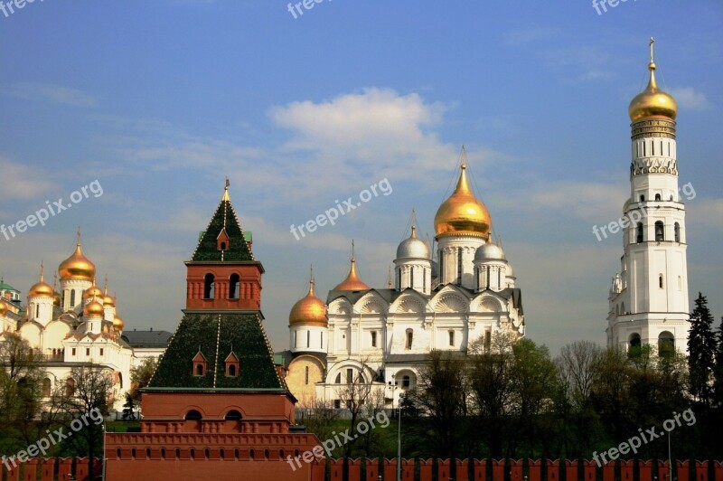 Red Brick Tower Green Areas Annunciation Church Church Archangel Ivan Great Belfry