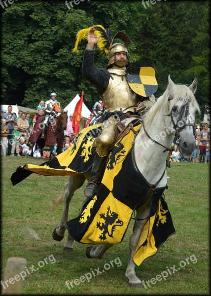 Spectacular Knight Knights Horses Lances Jousting Tournament