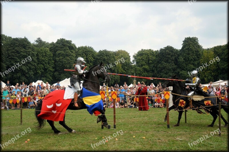 Spectacular Knight Knights Horses Lances Jousting Tournament