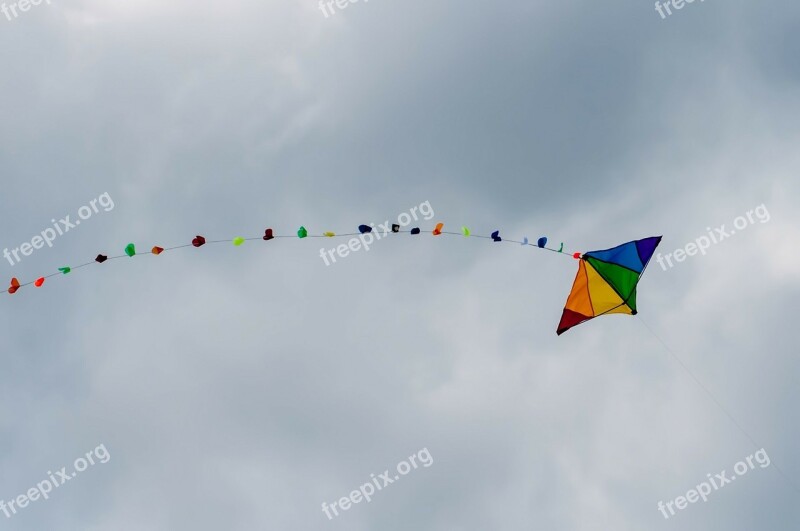 Kite Sky Rainbow Colors Sport