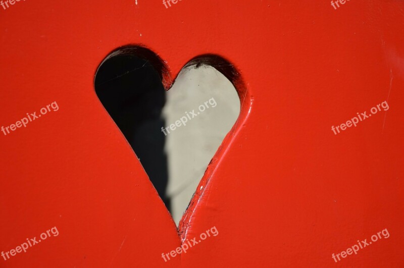 Heart Door Love Red White