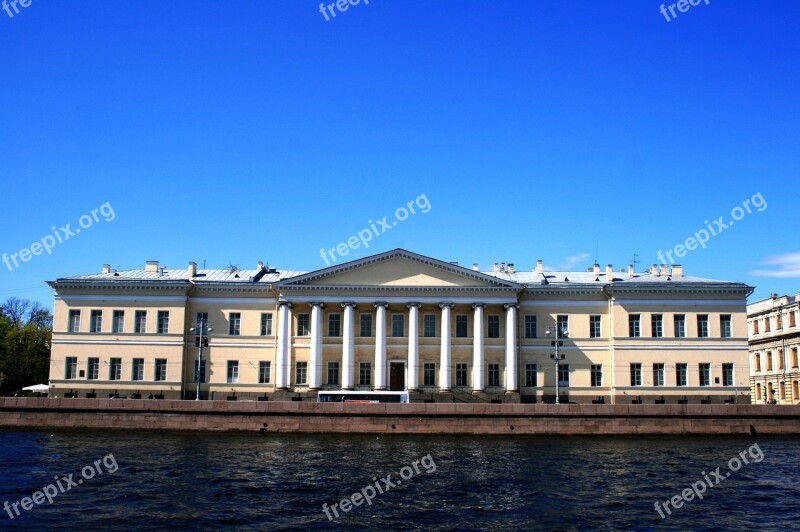 River Neva Water Blue Embankment