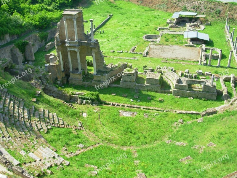 Grass Amphitheatre Ruin Tuscany Volterra