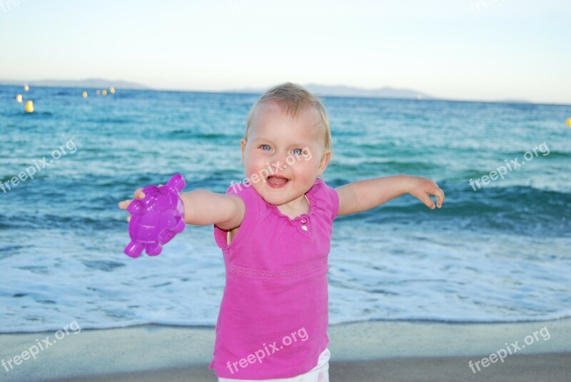 Child Sea Beach Azure Water