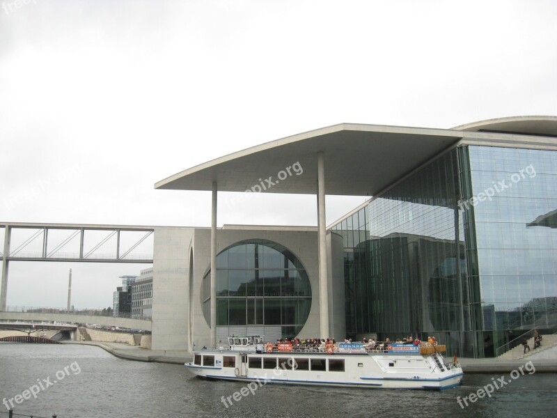 Berlin Bundestag Glass Concrete Water