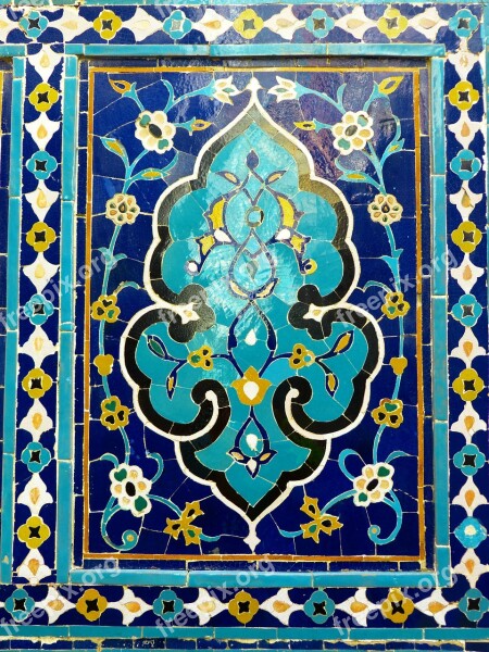 Uzbekistan Mosaic Pattern Artfully Turquoise