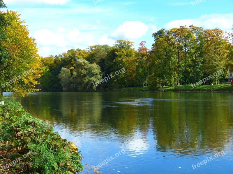 Autumn Mood Danube Autumn Light Sun