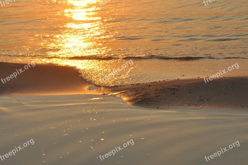 Sunset Sea Wave Evening The Baltic Sea