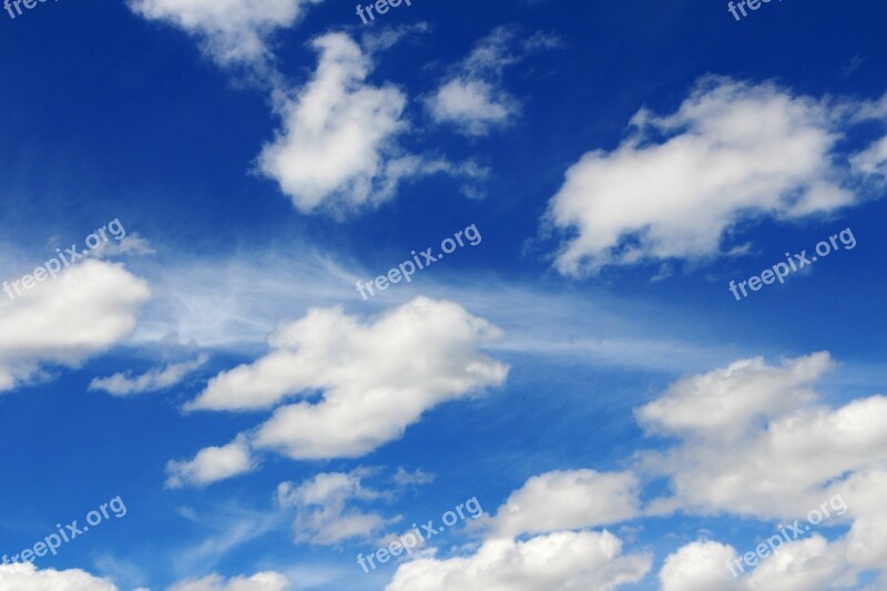 Blue Azure Bright Blue Sky Clouds