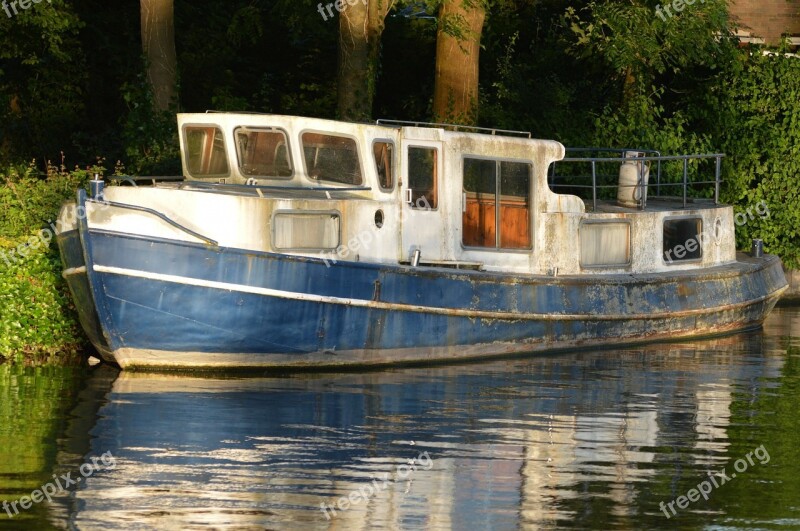 Old Ship Neglected Dilapidated Water Boat