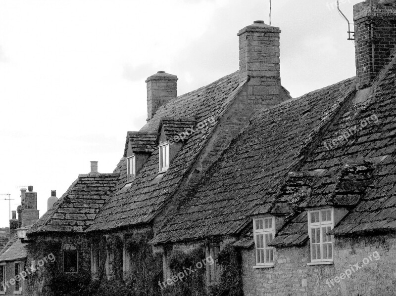 Old Village Houses Roof Corfe