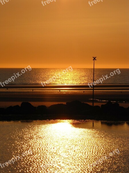 Sunset North Pas De Calais Cloud Beach Sea