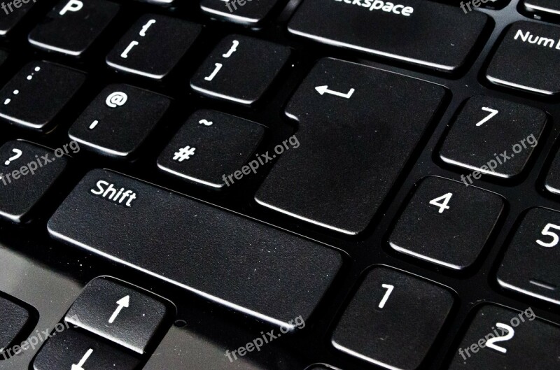 Keyboard Close-up Modern Laptop Key