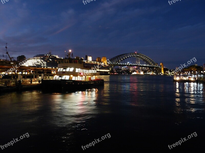 Sydney Port Boats Bridge Harbour Bridge