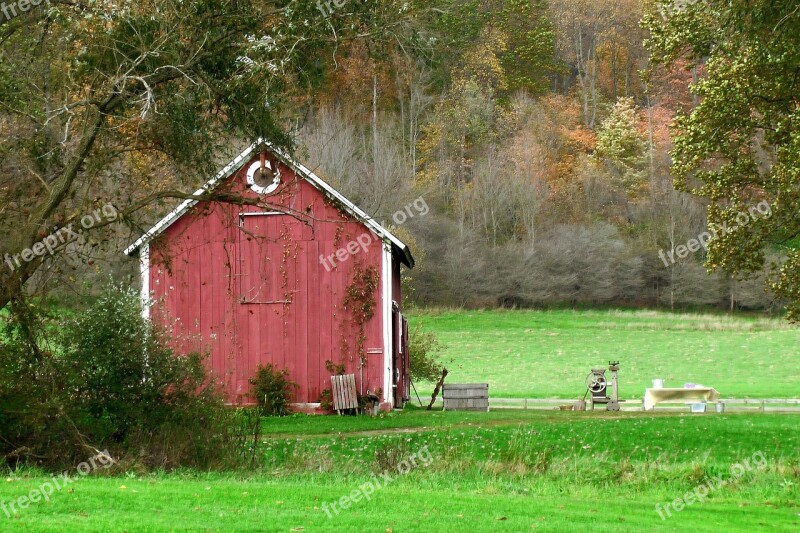 Barn Red Red Paint Amish Countryside