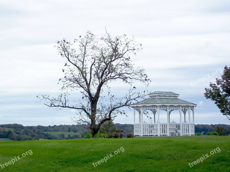 Gazebo Pavilion White Shelter Field