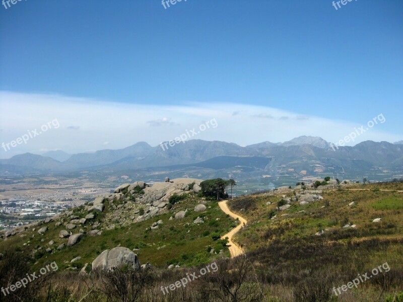 Track Sandy Dirt Road Hill Boulders