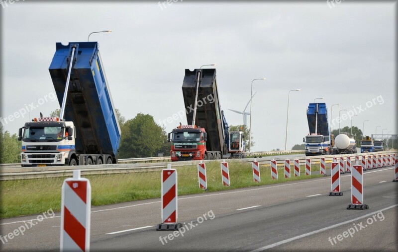 Way Work Transportation Trucks Cars