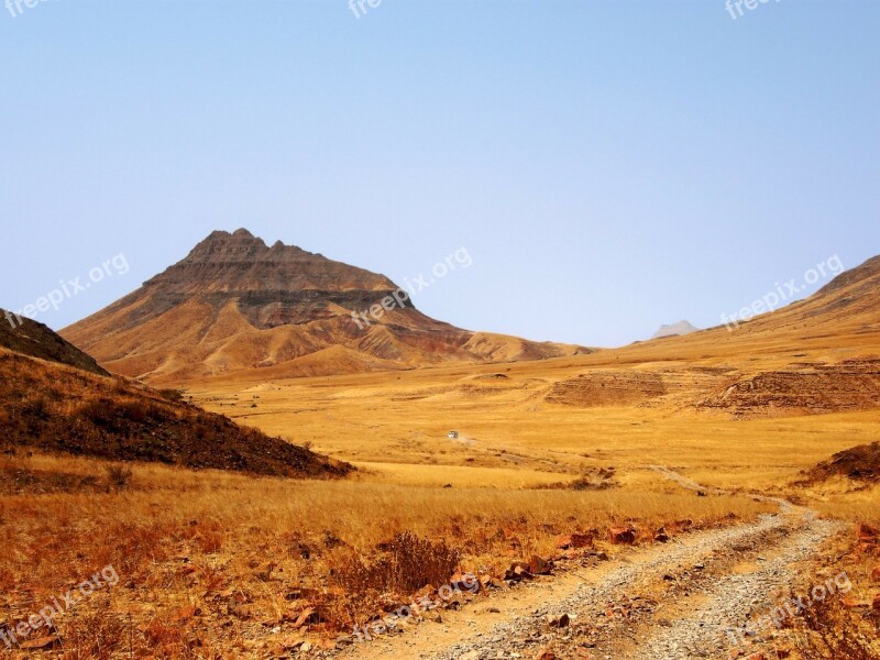 Road Track Desert Hill Rocks