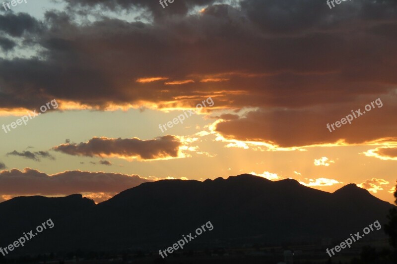 Hill Clouds Sunset Mexico Aguascalientes