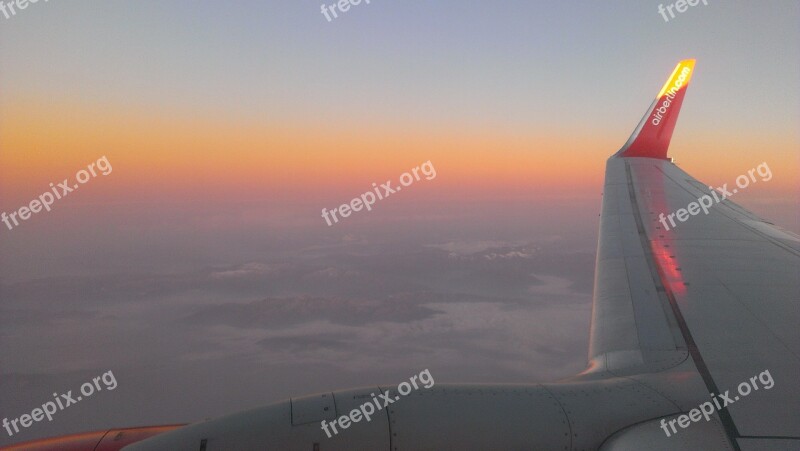 Sky Alpine Airberlin Sunrise Free Photos