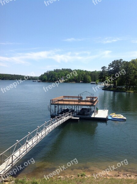 Lake Water Blue Sky Boating