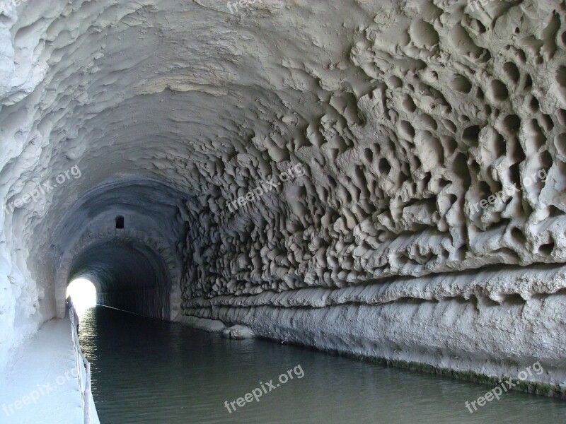 River Cave Tunnel Stone Wall