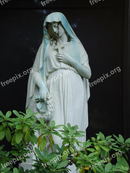 Madonna Cemetery Tombstone Grieve Figure