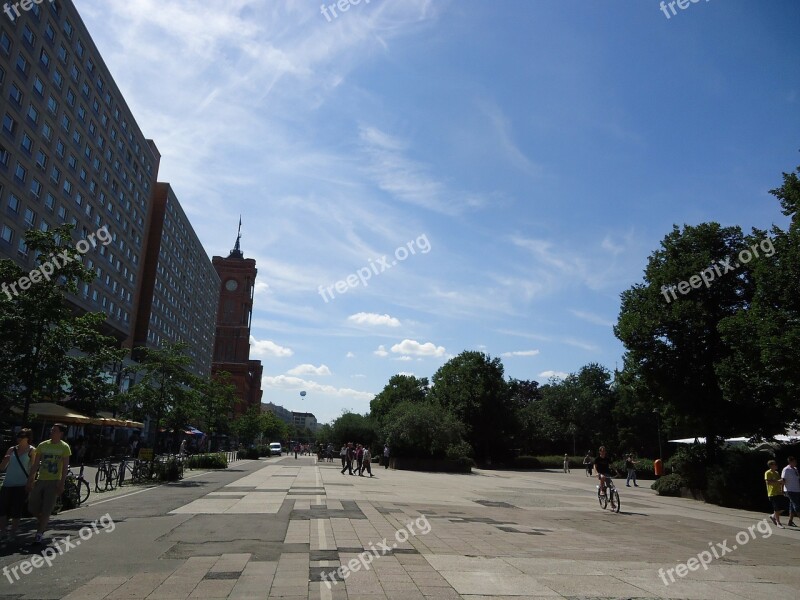 Berlin Alexanderplatz Clouds Sky Space