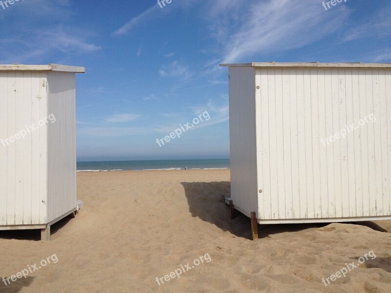 Beach Cabins Holiday Sea Free Photos