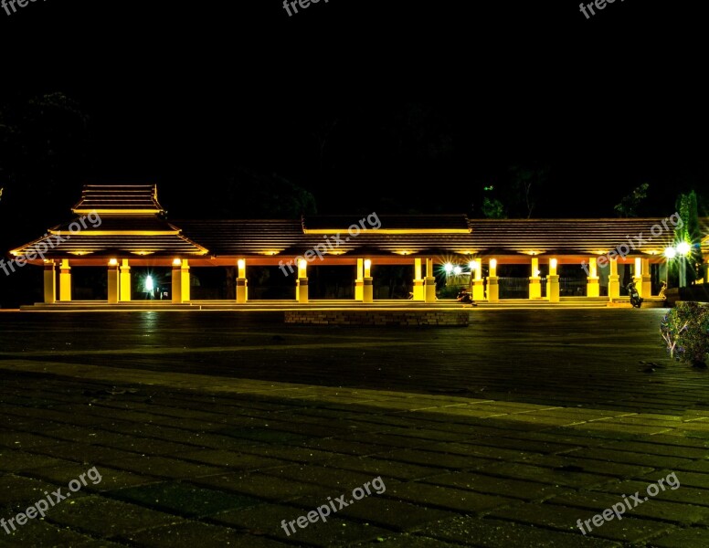 Arcade Temple Building Architecture Night Photograph