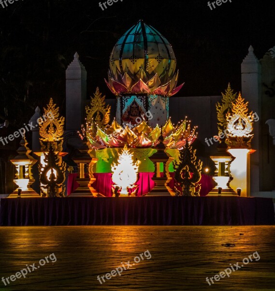 Festival Of Lights Payao North Thailand Night Photograph Abendstimmung