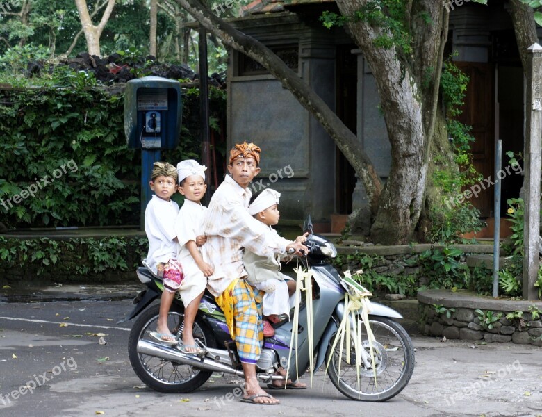 Bali Temple Festival Motorcycle Free Photos