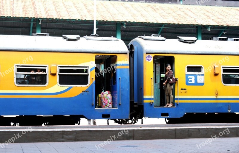 Transportation Train Indonesia Java Kereta Api Sri Tanjung