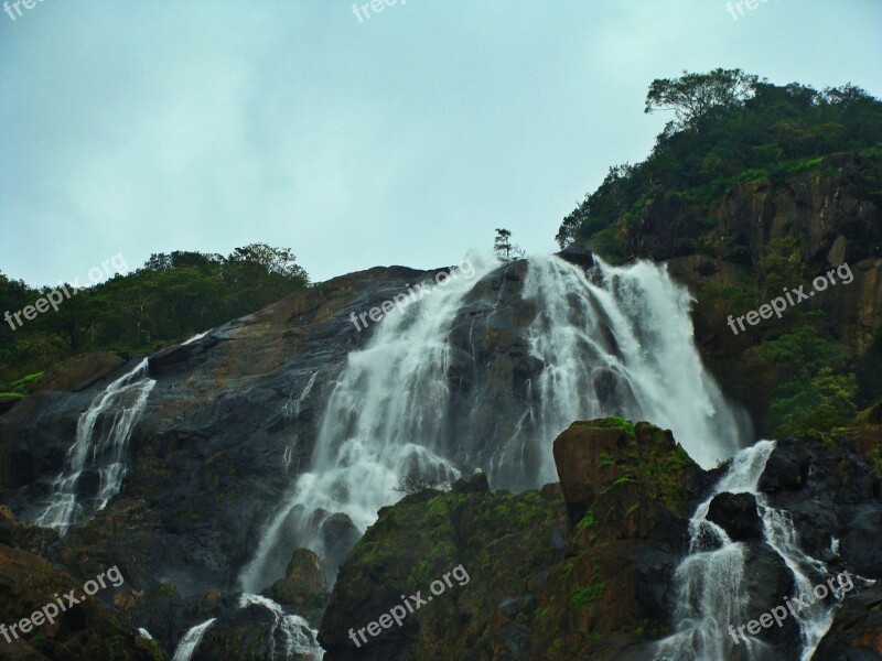 Dudhsagar Waterfall Goa India Western Ghats