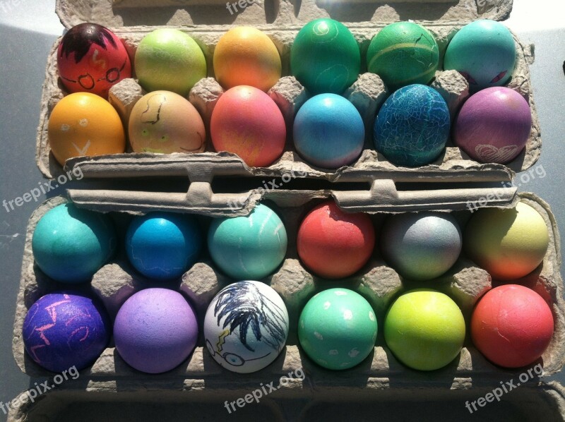 Easter Eggs Decorated Easter Eggs Colorful