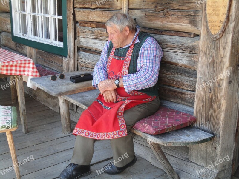 Old Man Hüttenwirt Alpine Hut Kaitalm Bavaria