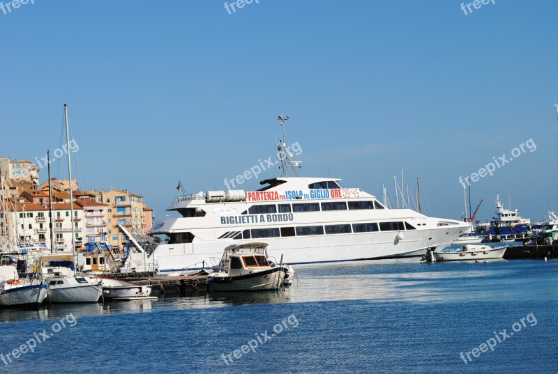 Port Italy Porto San Stefano Ship Ferry