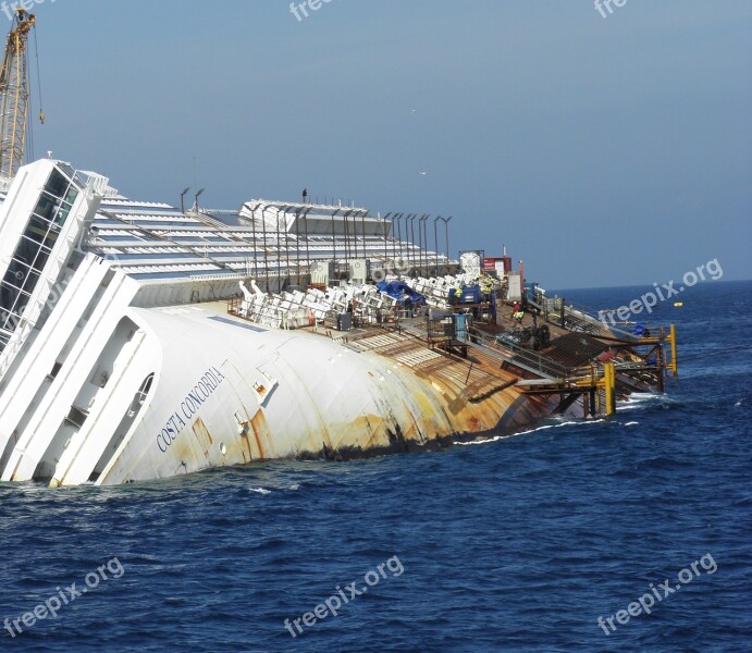 Ship Passenger Ship Wreck Italy Il Giglio