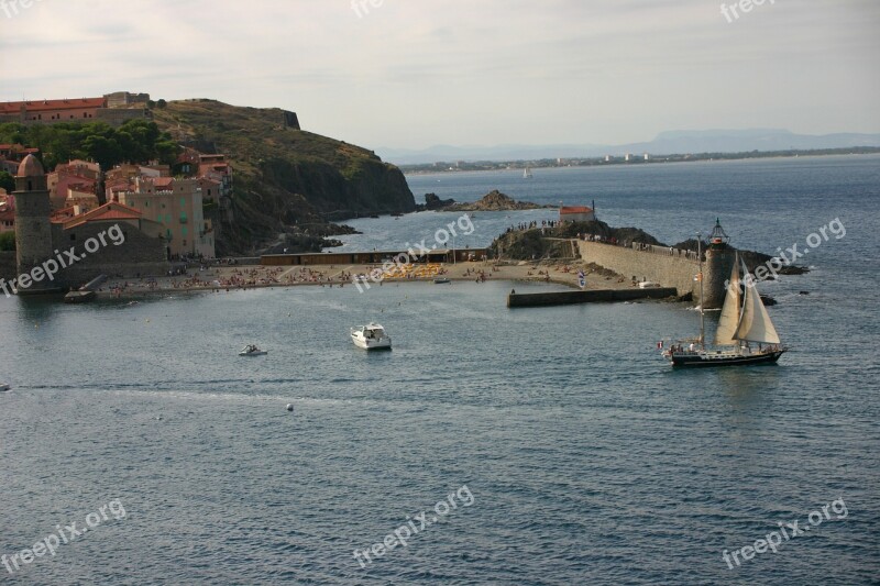 Collioure Sea Sailboat Free Photos