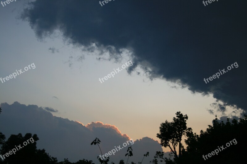 Clouds Dark Edged Gilt Sunset Soft