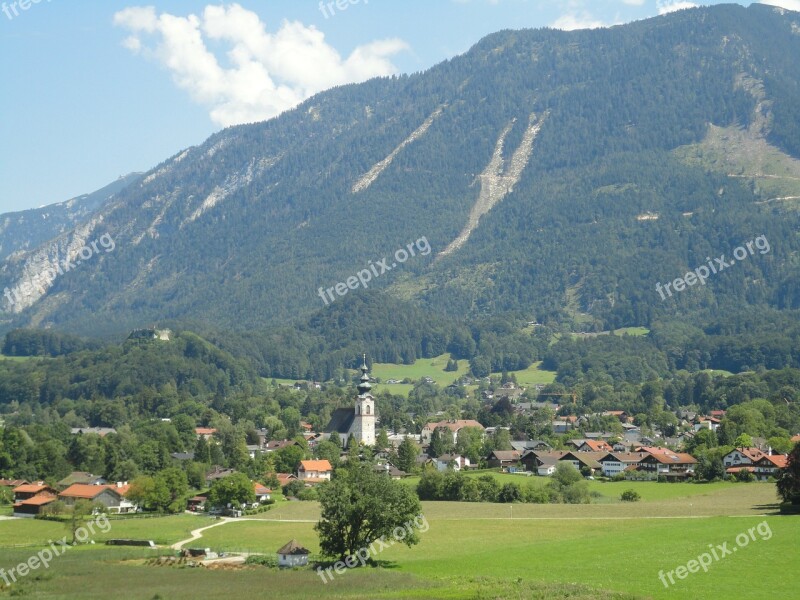 Alpine Village Mountains Meadow Nature