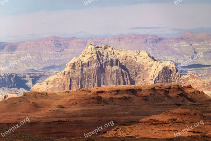 Red Rock Sandstone Erosion Hot Dry Massive