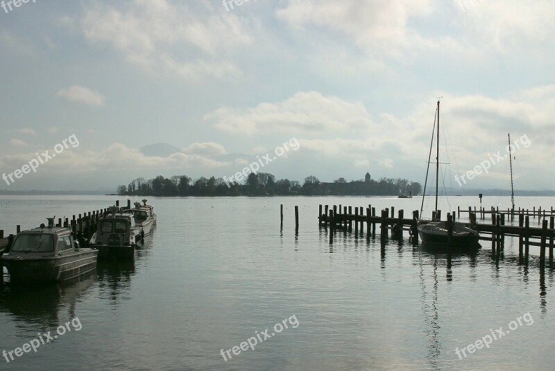 Chiemsee Lake Island Landscape Upper Bavaria