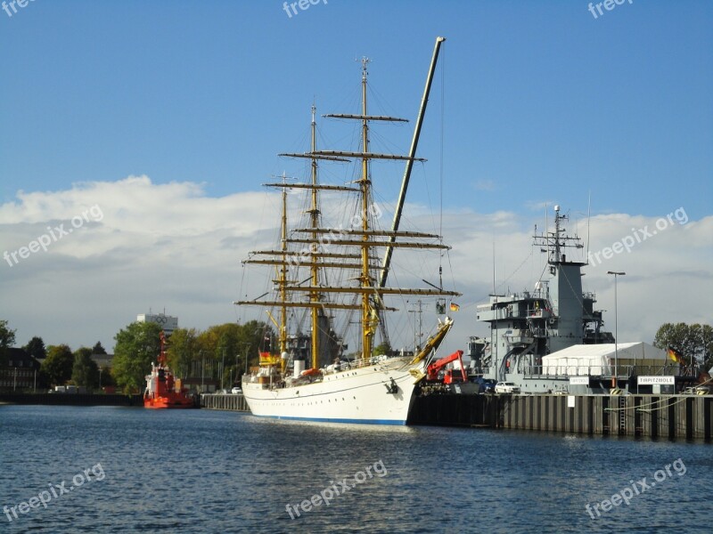 Sailing Vessel Gorch Fock Training Ship Navy Port